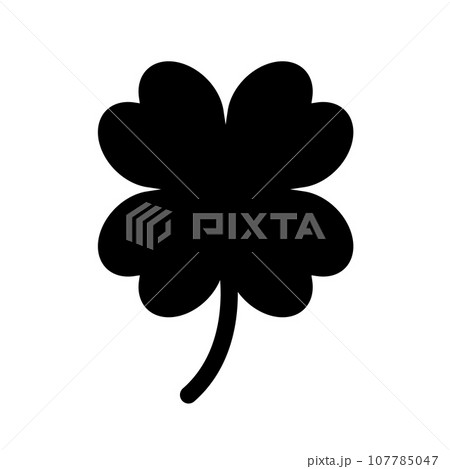 四つ葉のクローバーのシルエットアイコン。運。ベクター。 四つ葉のクローバーのシルエットアイコン。運。ベクター。 107785047