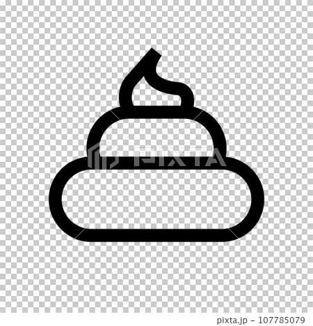 シンプルなうんちのアイコン。うんこ。ベクター。 107785079