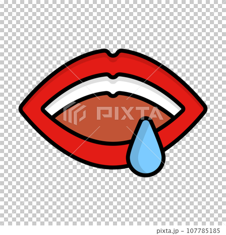 唾液和張開嘴圖標 107785185