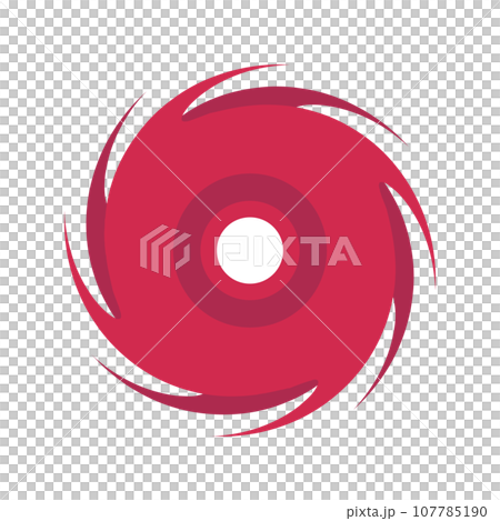 紅色颱風圖示。颶風。向量。 紅色颱風圖示。颶風。向量。 107785190