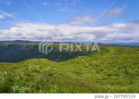 熊本県　大観峰からの阿蘇外輪山の眺め 107785514