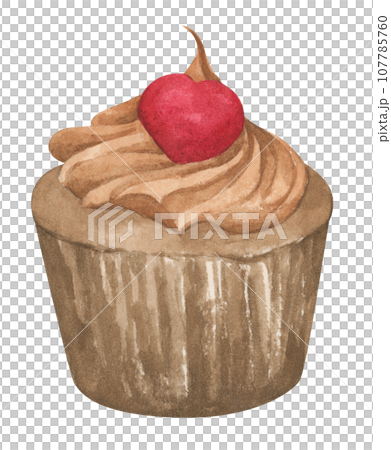 Watercolor painting of dessert. Symbols of Valentine's Day. Watercolor painting of dessert. Symbols of Valentine's Day. 107785760