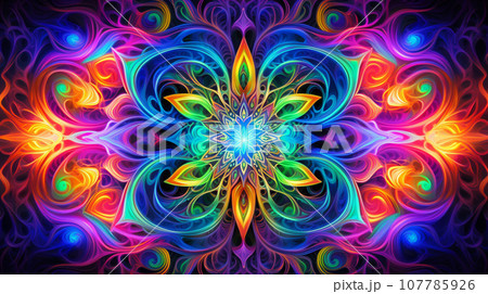 Cosmic Kaleidoscope - Neon Galactic Delight 107785926