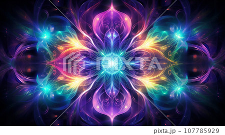 Cosmic Kaleidoscope - Neon Galactic Delightのイラスト素材 [107785929] - PIXTA