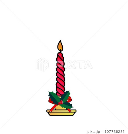 赤いクリスマスのろうそくのイラスト 赤いクリスマスのろうそくのイラスト 107786283