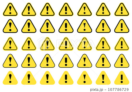 シンプルな注意風マークのベクターイラストセット 107786729