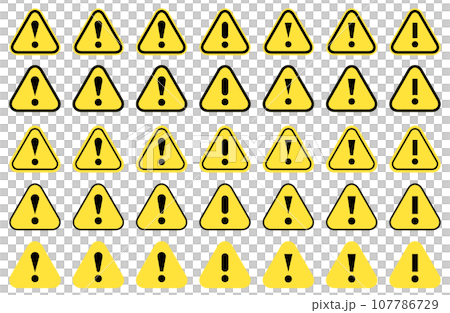 シンプルな注意風マークのベクターイラストセット 107786729