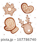 watercolor christmas cookies. 107786740