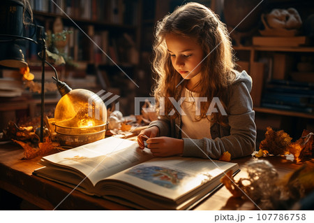 本を読む少女 107786758