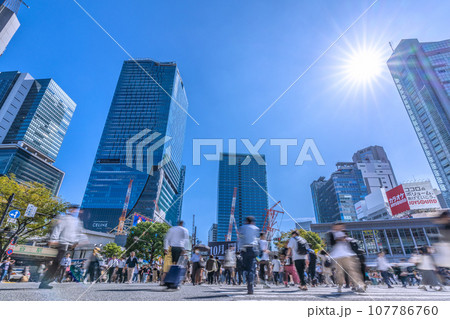 日本の東京都市景観 明日へ・全国平均/5週連続減↓…賑わう渋谷…6棟林立…希望の光を…＝10月13日 107786760