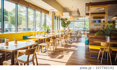 オシャレなカフェ インテリア 背景素材 オシャレなカフェ インテリア 背景素材 107788142