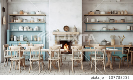 オシャレなカフェ　インテリア　背景素材 107788352