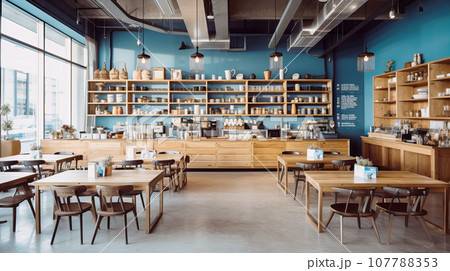 オシャレなカフェ　インテリア　背景素材 107788353
