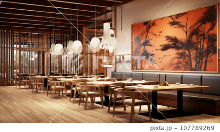 オシャレなカフェ　インテリア　背景素材 107789269