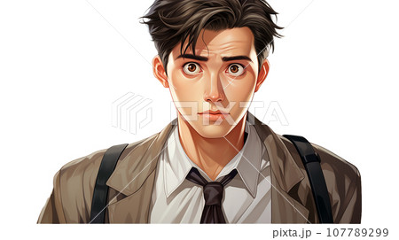 驚いた表情の若いビジネスマン(AI) 107789299