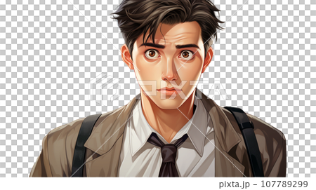 驚いた表情の若いビジネスマン(AI) 107789299