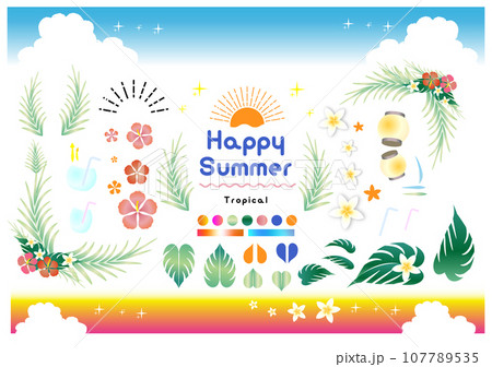 夏の素材セット 夏の素材セット 107789535