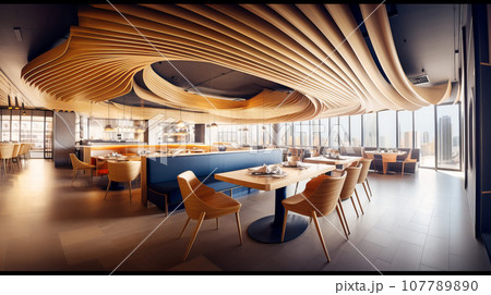 オシャレなカフェ　インテリア　背景素材 107789890