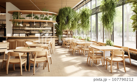 オシャレなカフェ　インテリア　背景素材 107790212