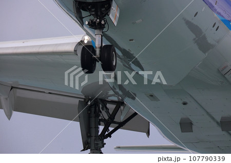 着陸するジェット機 107790339