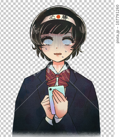少女漫画風・勉強せずにスマホを触ってしまう受験生のイラスト 少女漫画風・勉強せずにスマホを触ってしまう受験生のイラスト 107791260