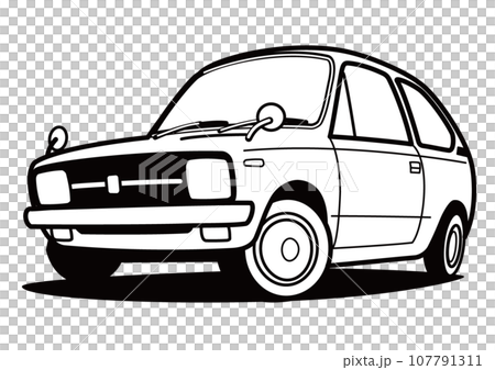 懐かし軽自動車 ぬりえ風 自動車イラスト 懐かし軽自動車 ぬりえ風 自動車イラスト 107791311