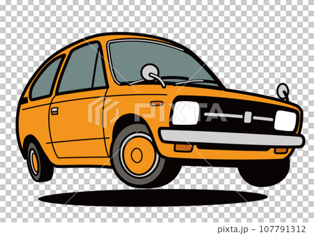 懷舊輕型車跳橙車插畫 107791312