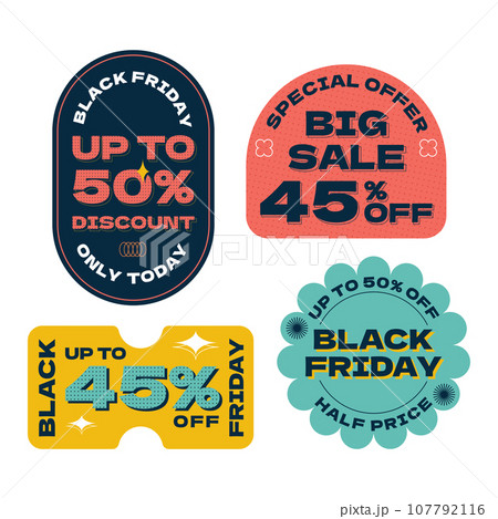 Retro sale promotion stickers 107792116