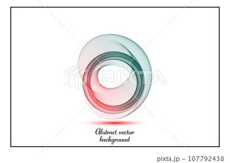 Abstract background of circular red blue lines, wave frame design on white background 107792438