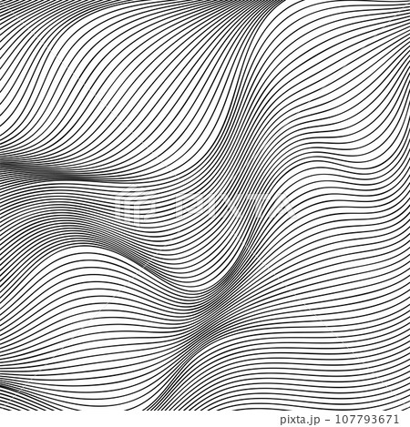 abstract black and white vector wave background.  107793671