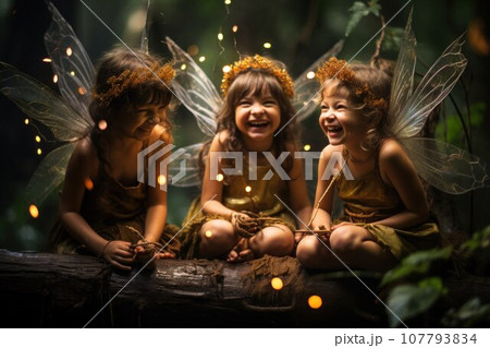 Adorable pixies spreading joy and mischief - Generative AI 107793834