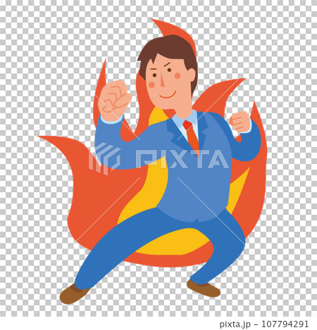 やる気にあふれる男性会社員 107794291