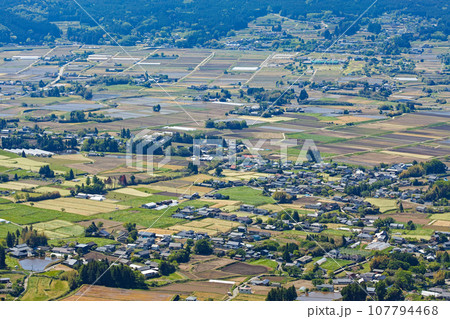 熊本県/ 至極の絶景ロード 南阿蘇パノラマライン展望所から見た南阿蘇村周辺の新緑風景 熊本県/ 至極の絶景ロード 南阿蘇パノラマライン展望所から見た南阿蘇村周辺の新緑風景 107794468