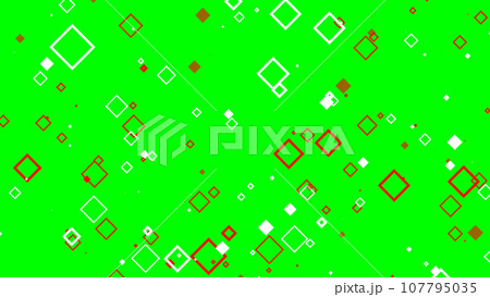 VJ パーティクル 菱形 ポップ 四角形 赤 白 グリーンバック [別Verあり] 107795035