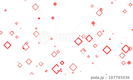 VJ パーティクル 菱形 ポップ 四角形 赤 白 透過背景 [別Verあり] 107795036