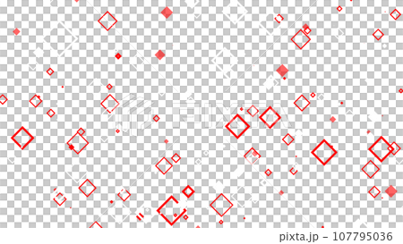 VJ パーティクル 菱形 ポップ 四角形 赤 白 透過背景 [別Verあり] 107795036