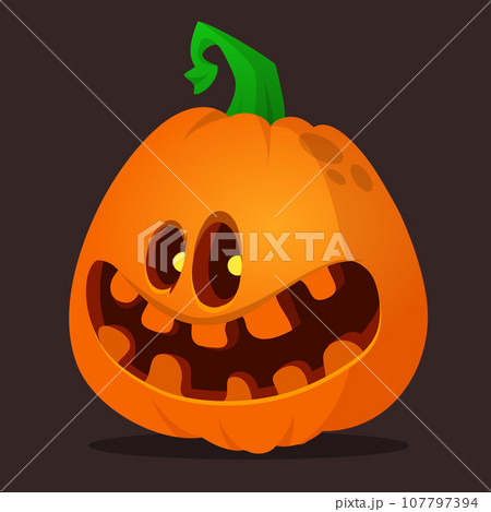 Cartoon funny halloween pumpkin head isolated on white background. Vector illustration Cartoon funny halloween pumpkin head isolated on white background. Vector illustration 107797394