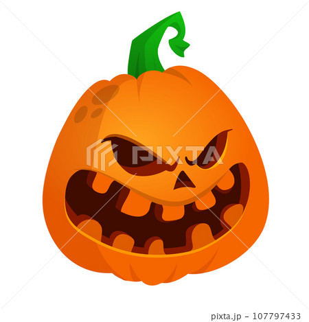 Cartoon  funny  halloween pumpkin head isolated on white background. Vector illustration 107797433