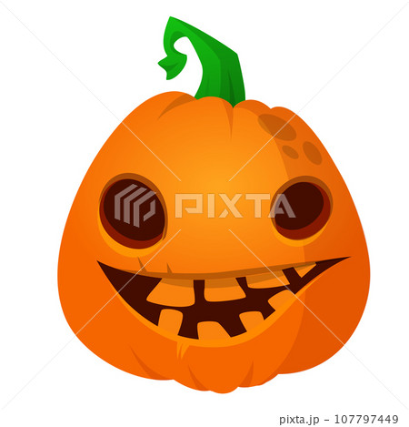 Cartoon  funny  halloween pumpkin head isolated on white background. Vector illustration 107797449