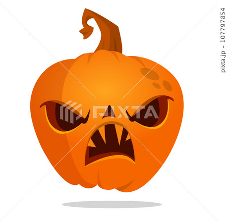 Cartoon funny halloween pumpkin head isolated on white background. Vector illustration Cartoon funny halloween pumpkin head isolated on white background. Vector illustration 107797854