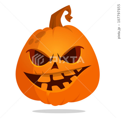 Cartoon funny halloween pumpkin head isolated on white background. Vector illustration Cartoon funny halloween pumpkin head isolated on white background. Vector illustration 107797855