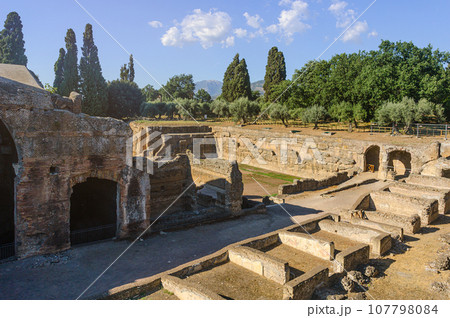 Panoramic view of Emperor Hadrian's Villa in Tivoli Panoramic view of Emperor Hadrian's Villa in Tivoli 107798084