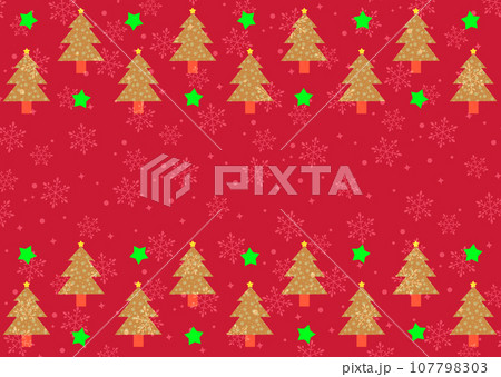 クリスマスのフレーム背景 クリスマスツリーと雪の結晶 クリスマスのフレーム背景 クリスマスツリーと雪の結晶 107798303