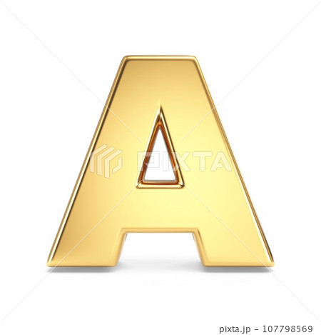 Simple gold font Letter A 3D 107798569