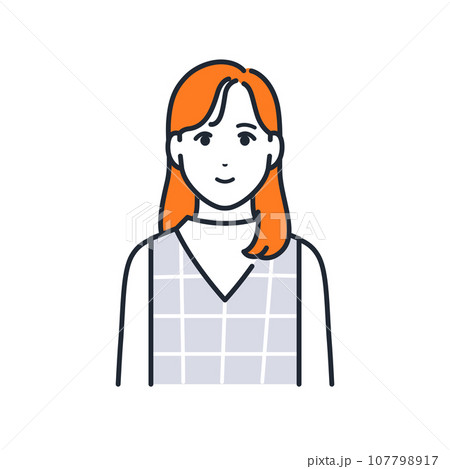 若い女性のシンプルなアバターアイコンのベクターイラスト素材 若い女性のシンプルなアバターアイコンのベクターイラスト素材 107798917