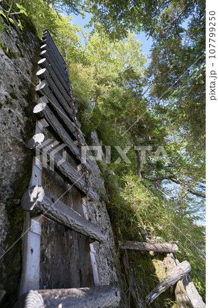 黒戸尾根 七丈小屋下の梯子 黒戸尾根 七丈小屋下の梯子 107799250