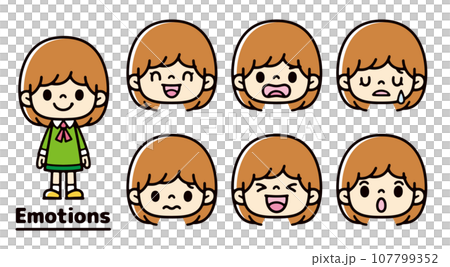 女孩的各種面部表情圖示集 女孩的各種面部表情圖示集 107799352