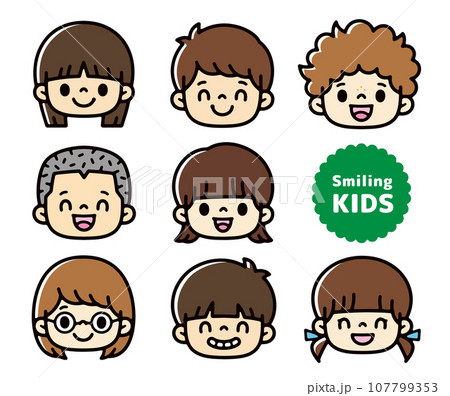 男の子と女の子の顔アイコンセット 107799353