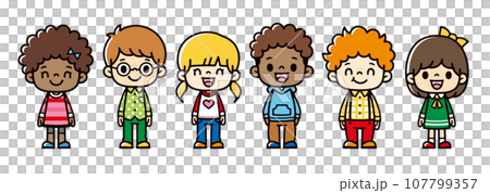 いろいろな国の笑顔の子供たち いろいろな国の笑顔の子供たち 107799357