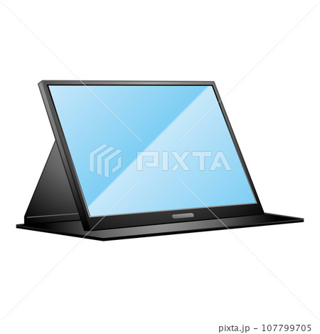 シンプルなイラスト_モバイルモニタ,斜め 107799705